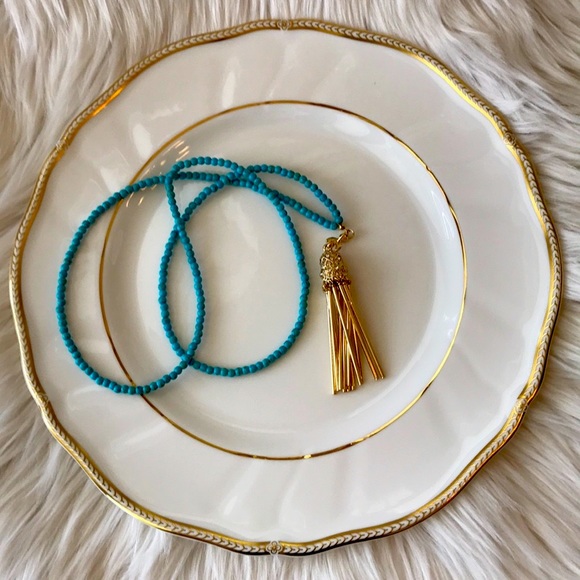 Turquoise Color Statement Necklace - Picture 2 of 6